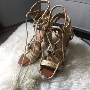 Raffia Sandal Pumps